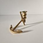 Maritiem messing kandelaar scheeps anker  vintage kandelaar, Ophalen of Verzenden, Koper of Brons