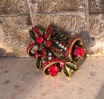 flonkerende kristal broche Kerstbroche met 2 Kerstklokjes, Overige materialen, 4 tot 7 cm, Met strass, Nieuw