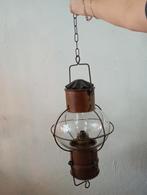 Antieke Koperen Scheepslamp, Huis en Inrichting, Lampen | Hanglampen, Ophalen of Verzenden, Gebruikt, Overige materialen, Minder dan 50 cm