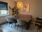 Prachtige betonlook tafel plus 3 stoelen (zgan), Minder dan 4 stoelen, Ophalen of Verzenden, Zo goed als nieuw