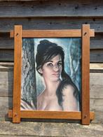 Sixties schilderij "Tina", print J.L.Linch, iprst., Ophalen of Verzenden