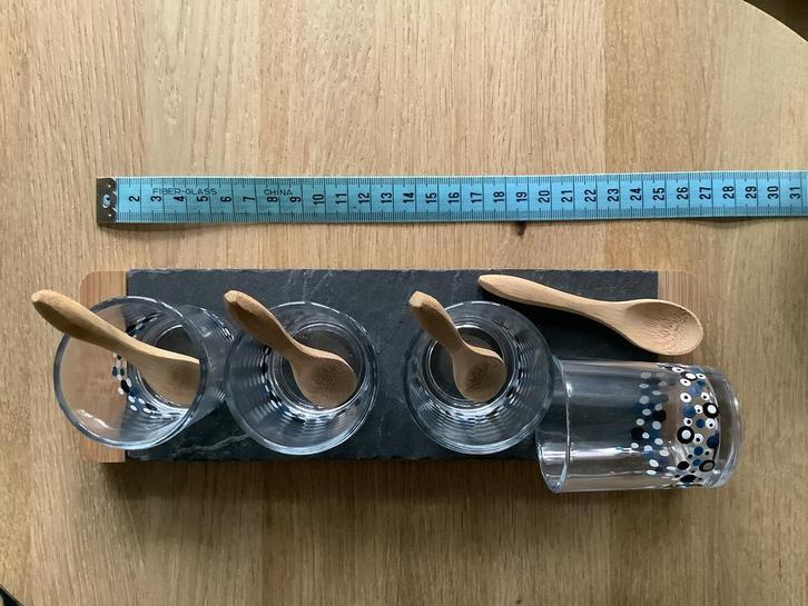 Amuseset handgestipt, Huis en Inrichting, Keuken | Servies, Zo goed als nieuw, Ophalen