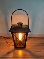 Te koop: zwarte metalen lantaarnlamp, Tuin en Terras, Buitenverlichting, Ophalen, Netvoeding, 50 tot 250 watt, Wandlamp