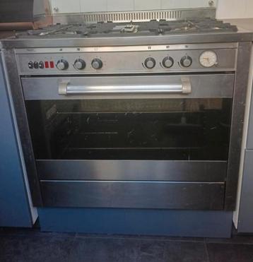 Pelgrim RVS 5 pits gasfornuis 90 cm breed met oven en grill  beschikbaar voor biedingen