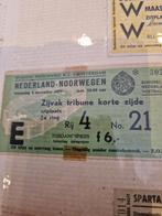 Zeldzaam voetbalticket Nederland-Noorwegen 1959, Ophalen of Verzenden, Gebruikt, Feyenoord, Poster, Plaatje of Sticker