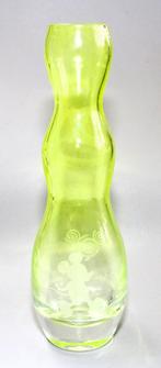 Prachtige Vintage Mickey Mouse Vaas Geel Kristal Paris, Verzenden