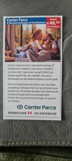 Center Parc voordeelbon voor vanaf €49,50 per persoon, Tickets en Kaartjes, Kortingen en Cadeaubonnen, Kortingsbon, Overige typen
