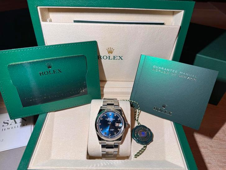Rolex Datejust 36 - Nieuw, Diamant Blauw, Wit Rolesor, 2026, Sieraden, Tassen en Uiterlijk, Horloges | Dames, Nieuw, Polshorloge