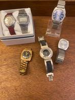 6 Vintage heren Polshorloges - Diverse Merken & Stijlen, Overige merken, Staal, Met bandje, Polshorloge
