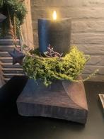 Houten poer/ voeder of drinkenbak/ kandelaar, Huis en Inrichting, Woonaccessoires | Kandelaars en Kaarsen, Ophalen of Verzenden