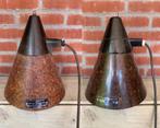 Twee vintage Oost-Duitse industriële hanglampen, Huis en Inrichting, Ophalen of Verzenden, Gebruikt, Kunststof, Minder dan 50 cm