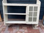 Oude witte kast met glazen deur, Antiek en Kunst, Ophalen