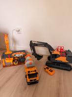 Bouwplaats met Graafmachine, Cementwagen & Hijskraan, Ophalen, Zo goed als nieuw, Afstandsbediening
