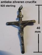 antieke zilveren kettinghanger CRUCIFIX, 925 sterling, Ophalen of Verzenden, Zilver, Hanger