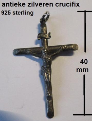 antieke zilveren kettinghanger CRUCIFIX, 925 sterling beschikbaar voor biedingen