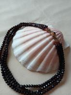 Granaat collier + gouden slot, 37 cm, Verzenden, Gebruikt, Rood, Steen of Mineraal