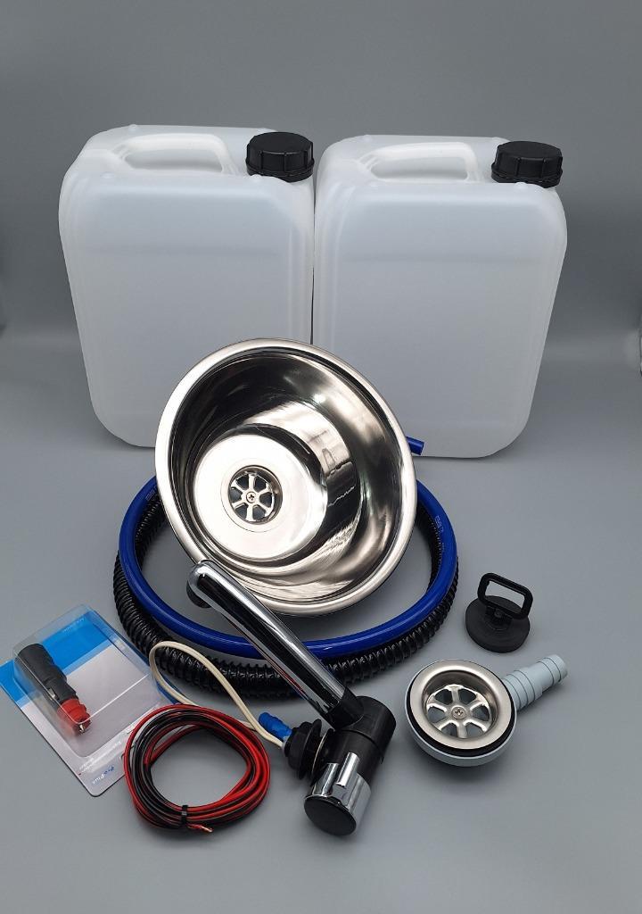 Camper Keukenblokje Keukenblok RVS Wasbak set CHROOM KRAAN, Caravans en Kamperen, Camper-accessoires, Nieuw, Verzenden
