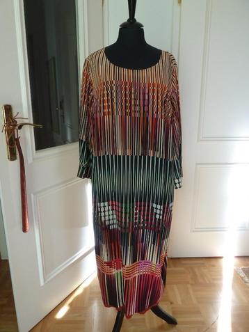Marina Rinaldi zuiver zijden jurk, kleurrijk patroon, 42/44 beschikbaar voor biedingen