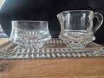Kristallen melk en suiker setje, Antiek en Kunst, Ophalen of Verzenden