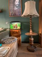 Antieke brocante staande lamp met tafeltje, Ophalen