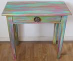 Een regenboog tafeltje met lade, bijzettafel, sidetable, Ophalen of Verzenden, Zo goed als nieuw, Rechthoekig, 50 tot 100 cm