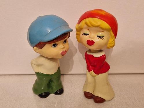 Vintage zoenende bobblehead poppetjes, Verzamelen, Poppetjes en Figuurtjes, Zo goed als nieuw, Ophalen of Verzenden