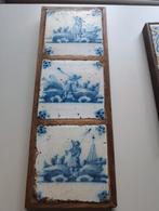 3 antieke Delfts blauwe tegels, Ophalen of Verzenden