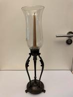 Vintage Hurricane Kandelaar / Windlicht, Gebruikt, 25 tot 50 cm, Zwart, Ophalen of Verzenden