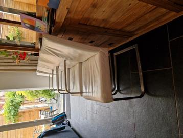 6x Witte leren eetkamerstoelen beschikbaar voor biedingen