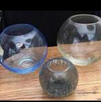 3-  Bolvazen, Vintage , Crystal, dikke bodem, Ophalen of Verzenden