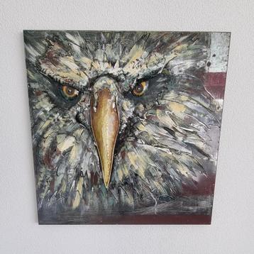 3D metalen schilderij – Abstracte adelaar – 80x80 cm beschikbaar voor biedingen