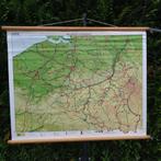 Wandkaart België en Luxemburg, Antiek en Kunst, Ophalen of Verzenden, Aardrijkskunde