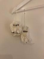 Kerst uiltjes decoratie - 2 stuks wit, Ophalen of Verzenden, Zo goed als nieuw