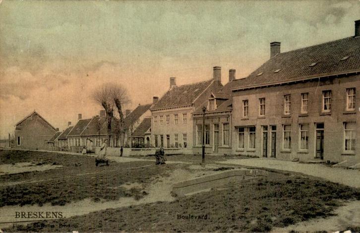 Breskens - Boulevard - Gezicht, Verzamelen, Ansichtkaarten | Nederland, Gelopen, Zeeland, Voor 1920, Ophalen of Verzenden