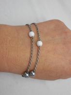 Zilveren armband met bolletjes en mooi staaf slot nr.1645, Verzenden, Zo goed als nieuw, Met bedels of kralen, Zilver
