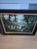 Mooi groot schilderij, Afm. 80x60 cm.   met lijst 100x80 cm, Antiek en Kunst, Ophalen of Verzenden