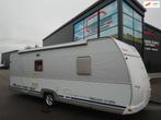 Dethleffs SK - 560 TKM stapelbed, rondzit + frans bed Airco, Caravans en Kamperen, Caravans, Bedrijf, Douche, 5 tot 6 meter, Rondzit