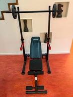 Squat Rack, Bank en Barbell Set, Sport en Fitness, Ophalen, Krachtstation, Armen, Zo goed als nieuw