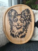 Vlinderhond op hout, Ophalen of Verzenden, Rechthoekig, Hout