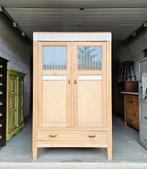 Antieke brocante grenen meidenkast vintage linnenkast kast, Ophalen of Verzenden