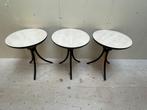 Charmant rond bijzettafeltje (2 stuks beschikbaar)., Minder dan 55 cm, Metaal of Aluminium, Rond, Zo goed als nieuw