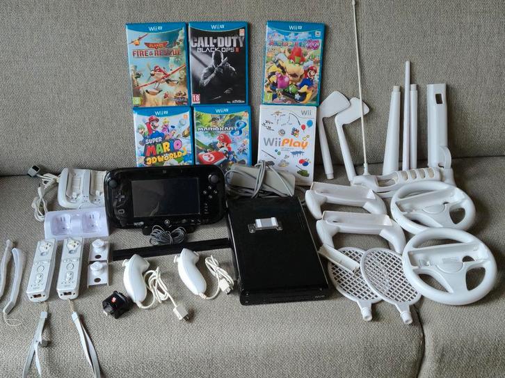 Nintendo Wii U 32GB + 2 Controllers met accessoires + Games, Spelcomputers en Games, Spelcomputers | Nintendo Wii U, Gebruikt