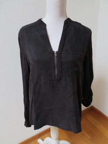M89 OBJECT nieuw blouse shirt cupro zijde zwart 40	 beschikbaar voor biedingen