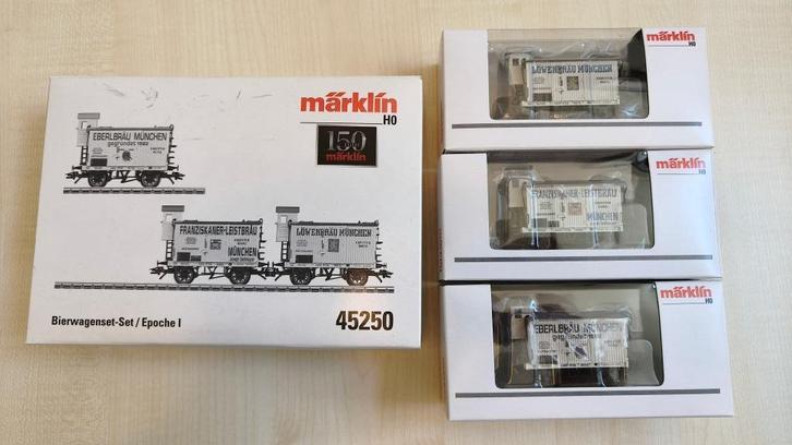 Marklin 45250 bierwagenset epoche 1, Beieren, Munchen, Hobby en Vrije tijd, Modeltreinen | H0, Nieuw, Wagon, Wisselstroom, Märklin
