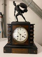 Antieke pendule met krijger, Antiek en Kunst, Antiek | Klokken, Ophalen of Verzenden