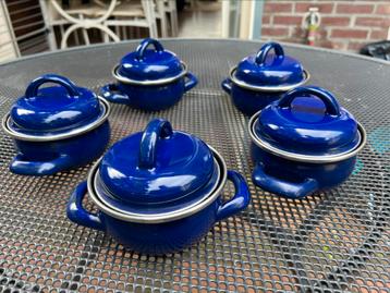 Kobaltblauwe ovenschaaltjes 5x beschikbaar voor biedingen
