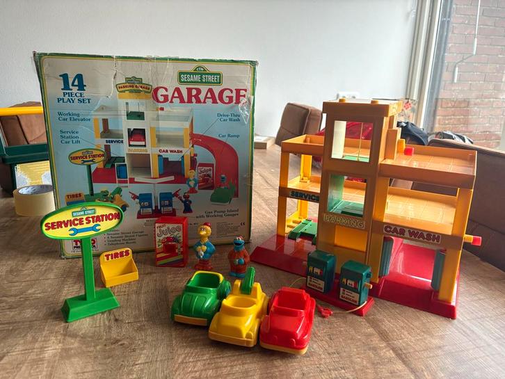 Vintage Sesamstraat Garage Speelset, Kinderen en Baby's, Speelgoed | Overig, Gebruikt, Jongen of Meisje, Ophalen
