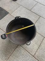 Antieke IJzeren Kookketel met Houten Deksel - Gaaf!, Ophalen of Verzenden, Zo goed als nieuw, Gietijzer, Kookpan of Snelkookpan