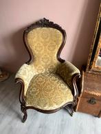 Fauteuil Antiek Goudgeel gestoffeerd, Antiek en Kunst, Ophalen