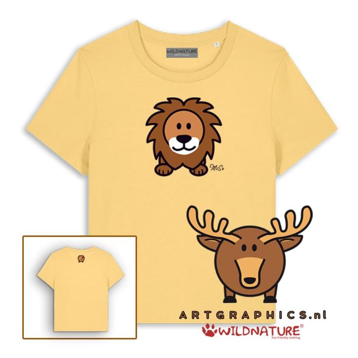 WILDNATURE Dames T-Shirt-LEEUW-100% BIOKATOEN maat M, Kleding | Dames, T-shirts, Nieuw, Maat 38/40 (M), Geel, Korte mouw, Verzenden